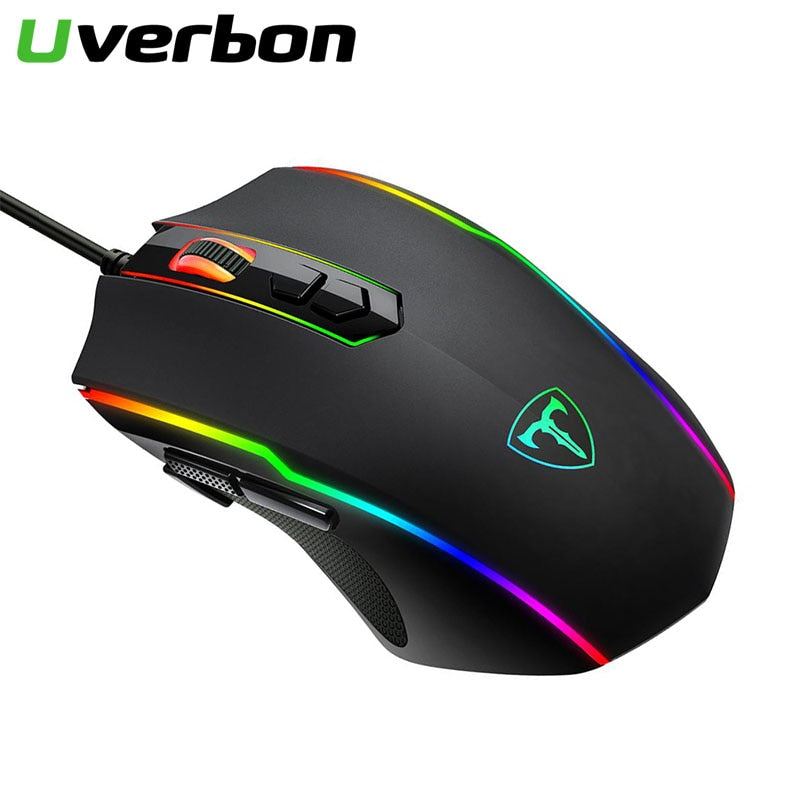 Conquista la victoria con el mouse óptico de juegos con retroiluminación RGB y 6 botones